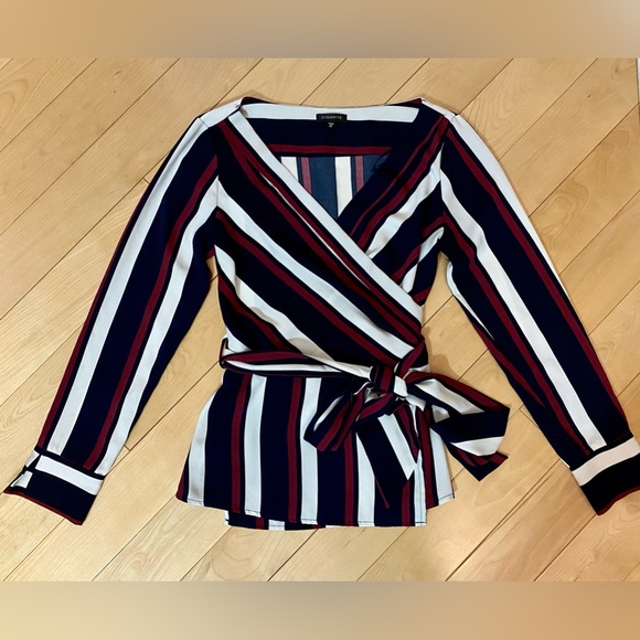 Dynamite Long Sleeve V-Neck Wrap Blouse - Picture 6 of 8